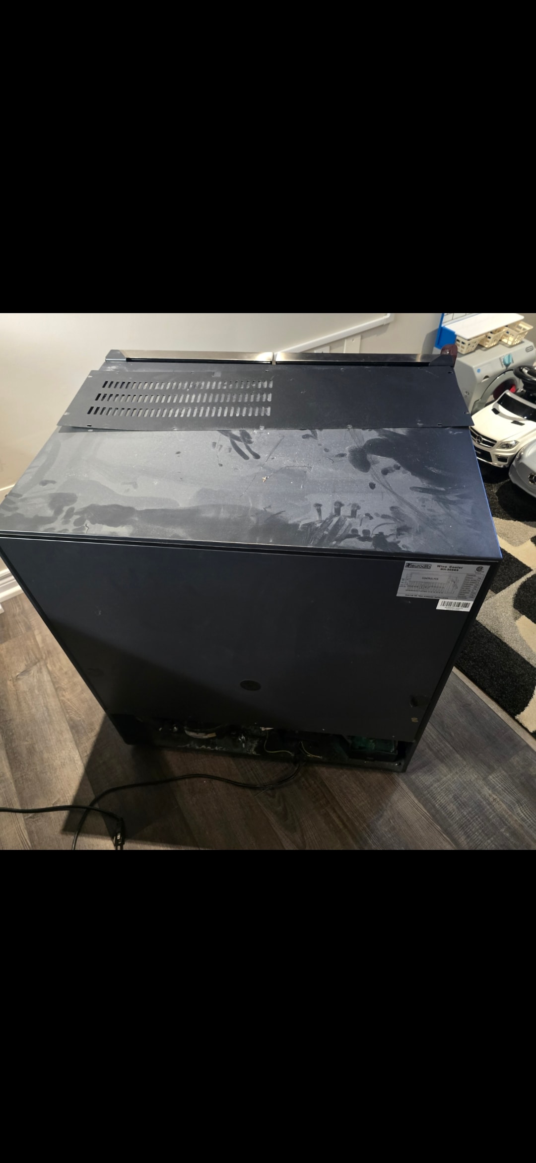 Wine cooler pulled and inspected